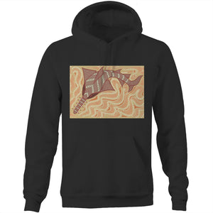 Sawfish Authentic Aboriginal Art - Pocket Hoodie Sweatshirt