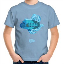 Load image into Gallery viewer, Blue Wrasse Plume Kids Youth Crew T-Shirt - DMD Worldwide