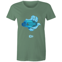 Load image into Gallery viewer, Blue Wrasse Plume - Women&#39;s Tee - DMD Worldwide