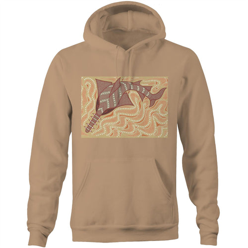 Sawfish Authentic Aboriginal Art - Pocket Hoodie Sweatshirt