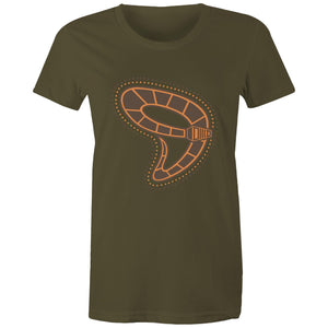 Gunyjilbay Death Adder Snake DMD - Women's Maple Tee - DMD Worldwide