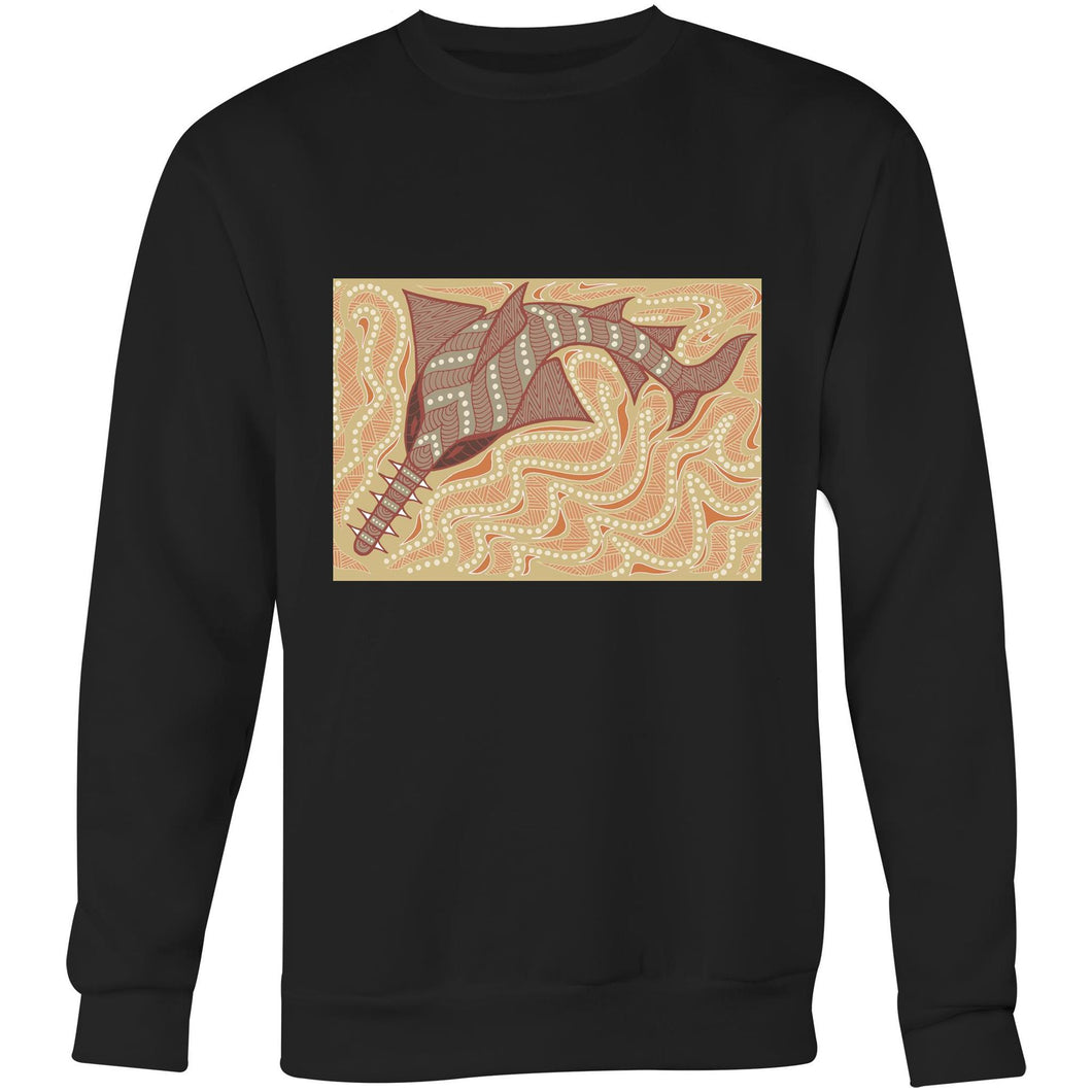 Sawfish Authentic Aboriginal Art - Crew Sweatshirt