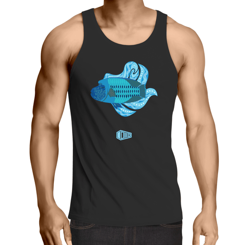 Blue Wrasse Plume - Mens Singlet Top - DMD Worldwide