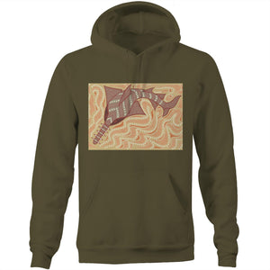 Sawfish Authentic Aboriginal Art - Pocket Hoodie Sweatshirt