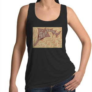 Sawfish Authentic Aboriginal Art - Womens Singlet