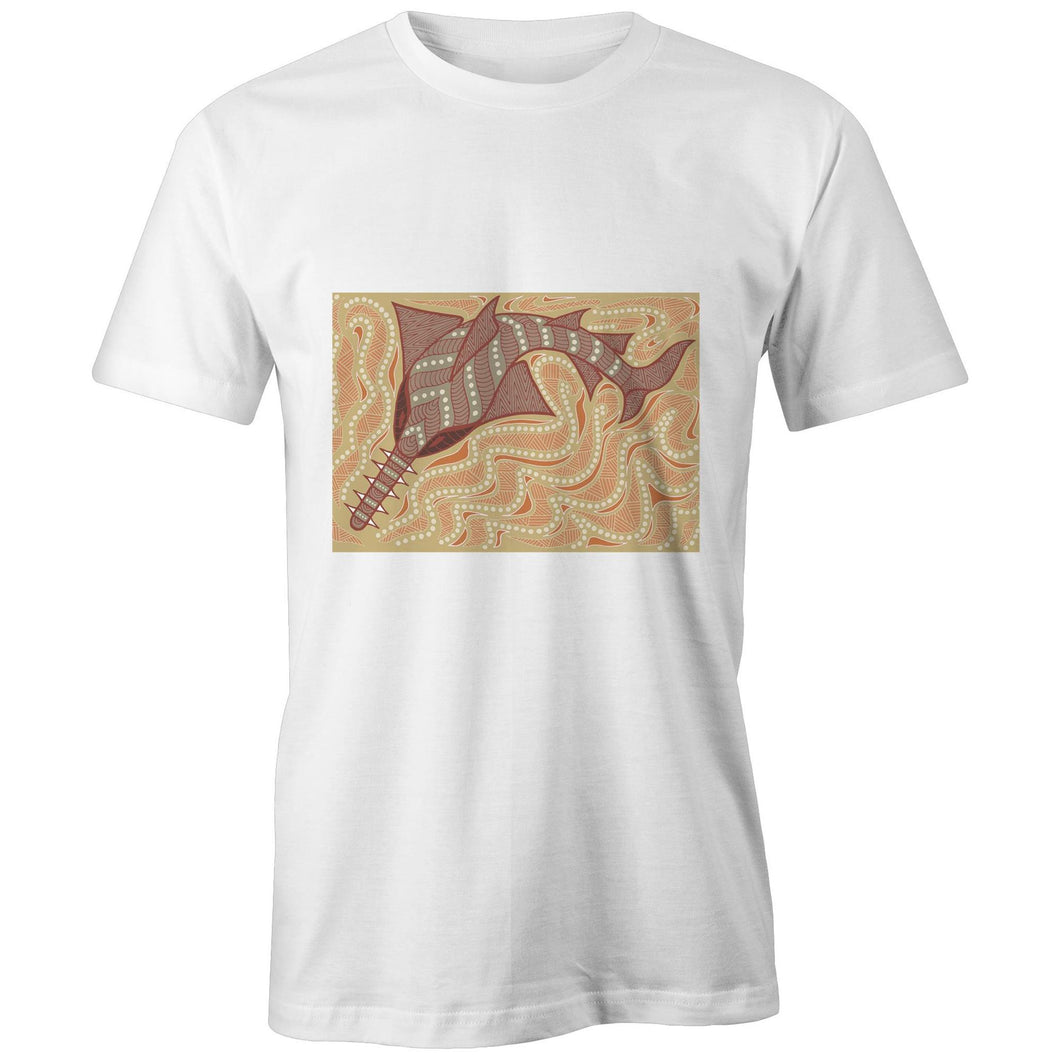 Sawfish Authentic Aboriginal Art - Unisex Fairtrade Organic Crew Tee