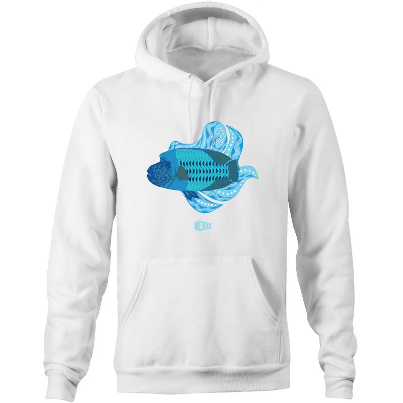 Blue Wrasse Plume - Pocket Hoodie Sweatshirt - DMD Worldwide