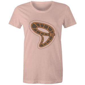 Gunyjilbay Death Adder Snake DMD - Women's Maple Tee - DMD Worldwide