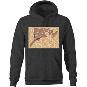 Sawfish Authentic Aboriginal Art - Pocket Hoodie Sweatshirt