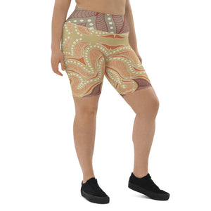 Sawfish Authentic Aboriginal Artist design - Biker Shorts