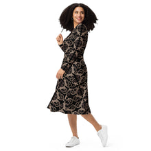 Load image into Gallery viewer, Gugar Jambula All-over print long sleeve midi dress