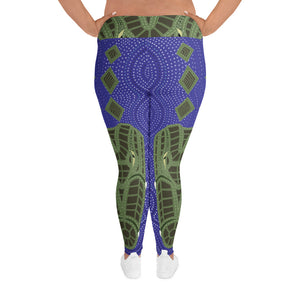 Crocodile Ganyarra Daygubarra Authentic Aboriginal Art. All-Over Print Plus Size Leggings