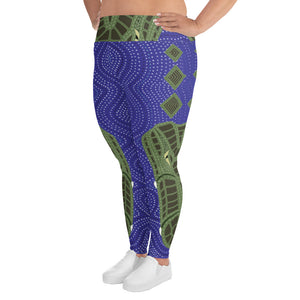 Crocodile Ganyarra Daygubarra Authentic Aboriginal Art. All-Over Print Plus Size Leggings