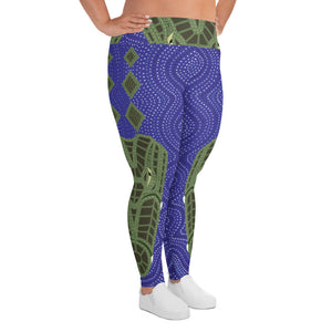 Crocodile Ganyarra Daygubarra Authentic Aboriginal Art. All-Over Print Plus Size Leggings