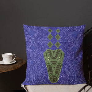 Crocodile Ganyarra Daygubarra Authentic Aboriginal Art - Premium Pillow