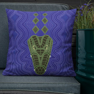 Crocodile Ganyarra Daygubarra Authentic Aboriginal Art - Premium Pillow