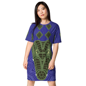 Crocodile Ganyarra Daygubarra Authentic Aboriginal Art- T-shirt dress DMD Worldwide Crocodile Ganyarra Daygubarra Authentic Aboriginal Art- T-shirt dress DMD Worldwide