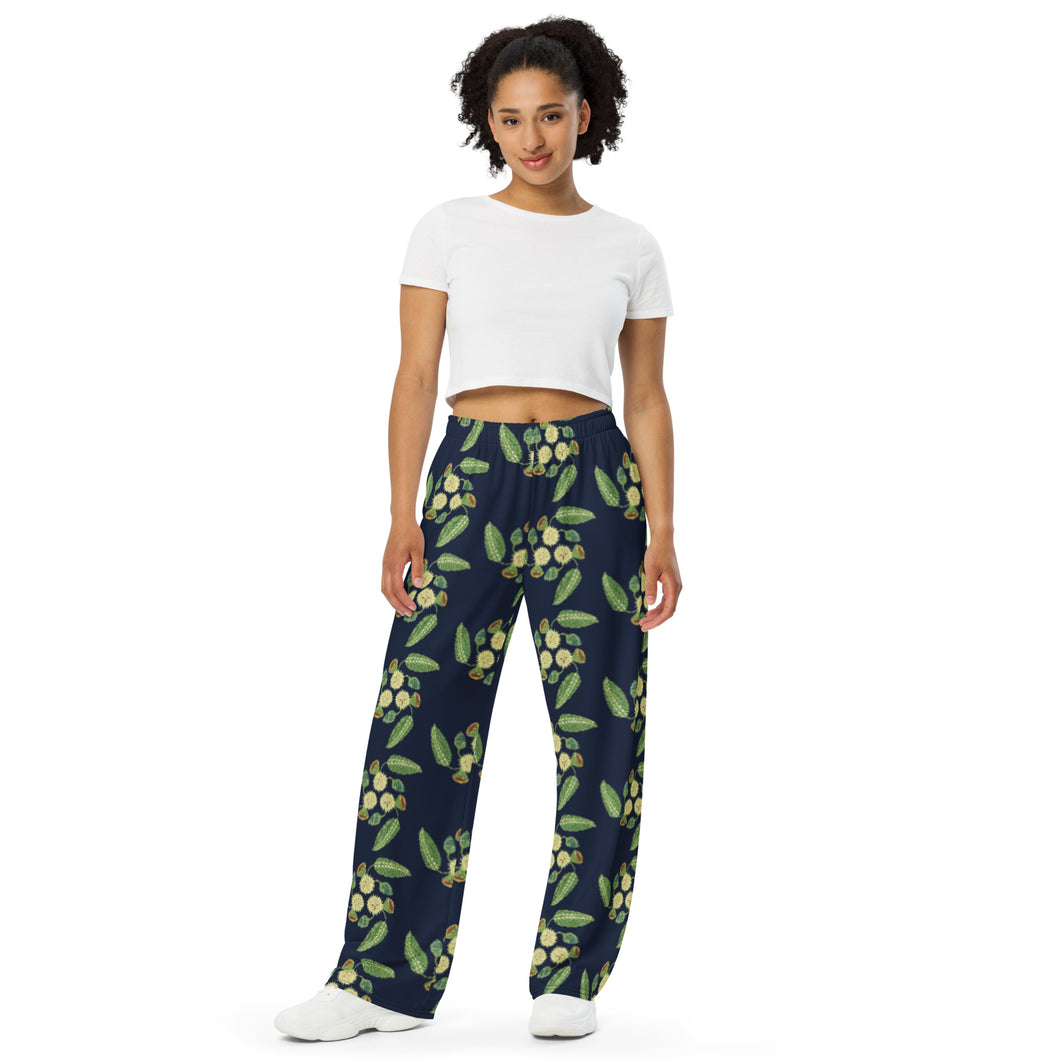 Wujigay Flower All-over print unisex wide-leg pants