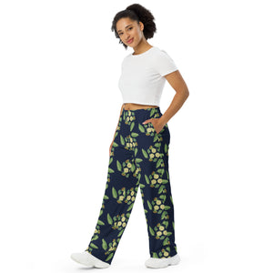 Wujigay Flower All-over print unisex wide-leg pants