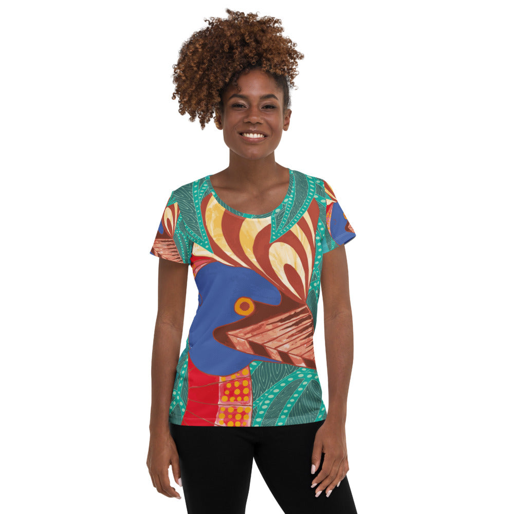 Cassowary Gindaja All-Over Print Women's Athletic T-shirt
