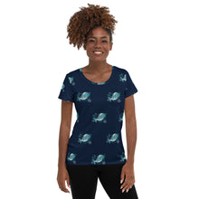 Load image into Gallery viewer, Dugong Julmburran Authentic Aboriginal Artist Design. All-Over Print Women&#39;s Athletic T-shirt