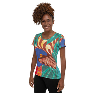 Cassowary Gindaja All-Over Print Women's Athletic T-shirt