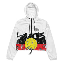 Load image into Gallery viewer, Aboriginal Flag Murri Graffiti Women’s cropped windbreaker