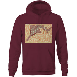 Sawfish Authentic Aboriginal Art - Pocket Hoodie Sweatshirt