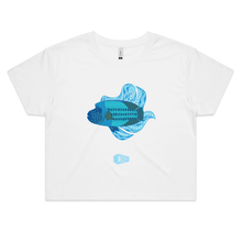 Load image into Gallery viewer, Blue Wrasse Plume - Womens Crop Tee - DMD Worldwide