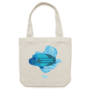 Blue Wrasse Plume - Canvas Tote Bag - DMD Worldwide