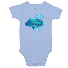 Load image into Gallery viewer, Blue Wrasse Plume - Baby Onesie Romper - DMD Worldwide