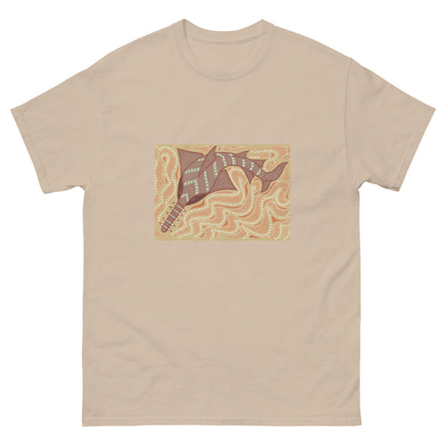 Sawfish Authentic Aboriginal Art - Men's heavyweight tee