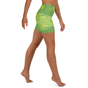 Snake Green Tree Python Yoga Shorts - DMD Worldwide