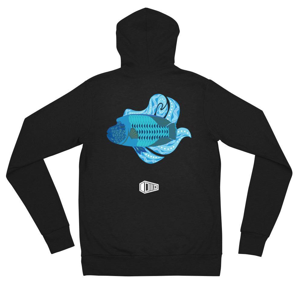 Blue Wrasse Plume Unisex zip hoodie - DMD Worldwide