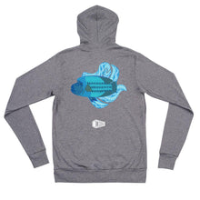 Load image into Gallery viewer, Blue Wrasse Plume Unisex zip hoodie - DMD Worldwide