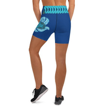 Load image into Gallery viewer, Blue Wrasse Plume Yoga Shorts - DMD Worldwide