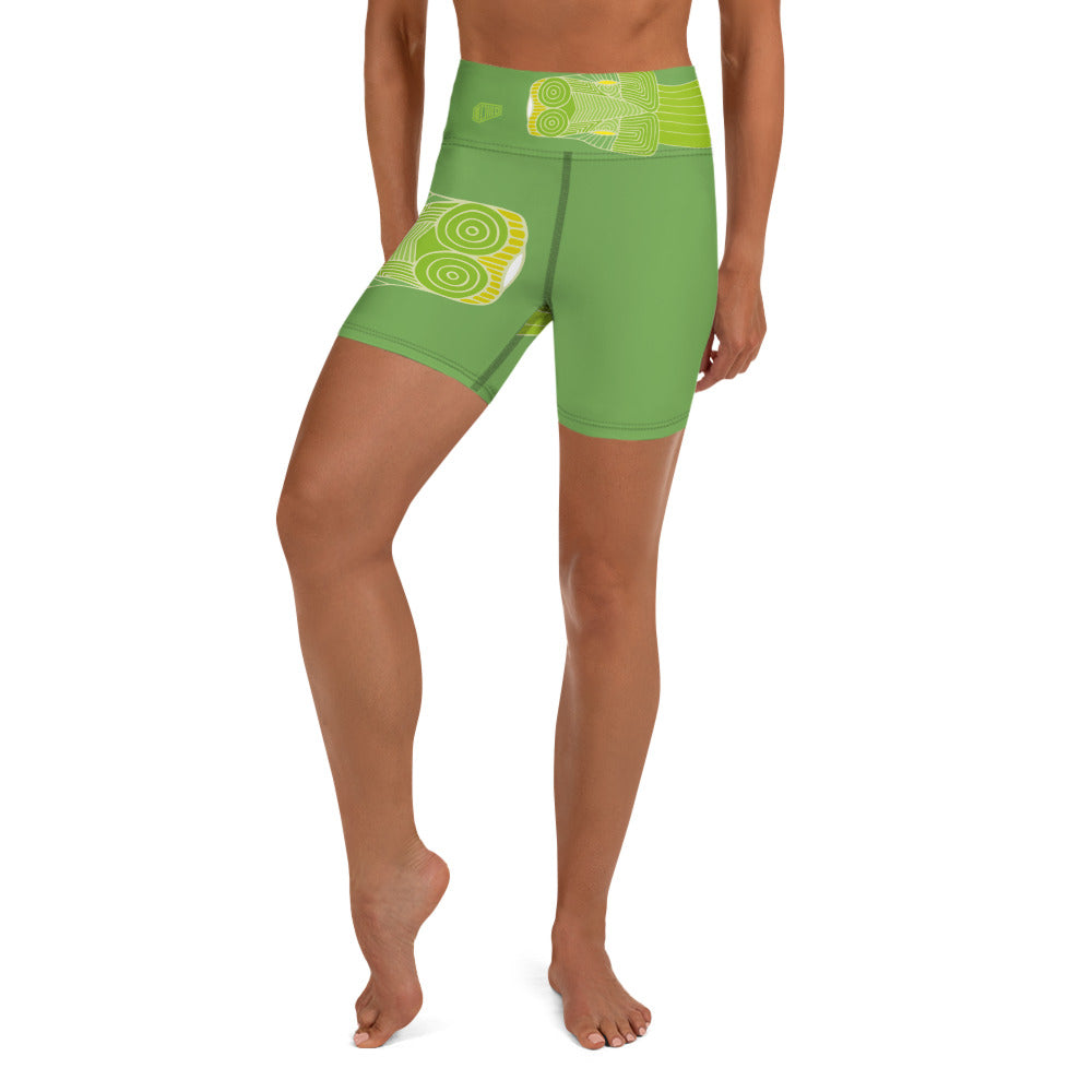 Snake Green Tree Python Yoga Shorts - DMD Worldwide