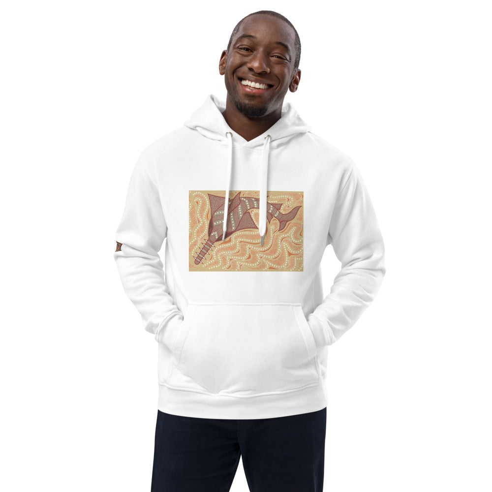 Sawfish Authentic Aboriginal Art - Premium eco hoodie