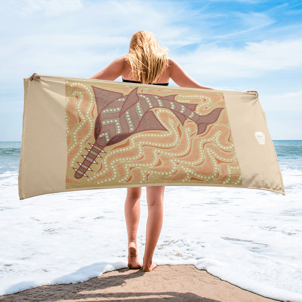 Sawfish Authentic Aboriginal Art - Towel