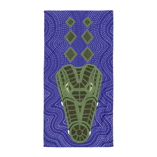 Crocodile Ganyarra Daygubarra Authentic Aboriginal Art - Towel