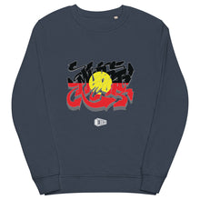 Load image into Gallery viewer, Aboriginal Flag Murri Graffiti Graphic Aboriginal Artist designed. Unisex organic sweatshirt